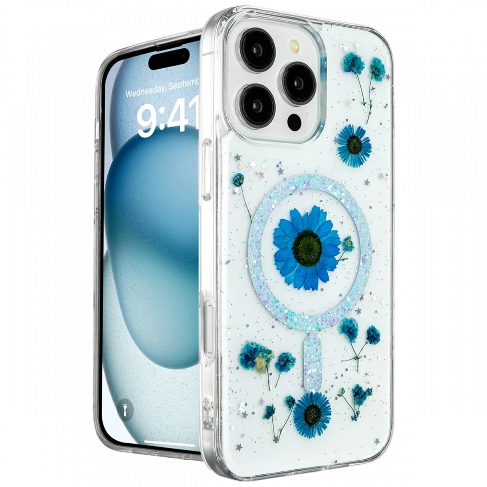 KILIFINI SEÇ - Apple iPhone 16 Pro Kılıf Daisy Simli Magsafe Kapak