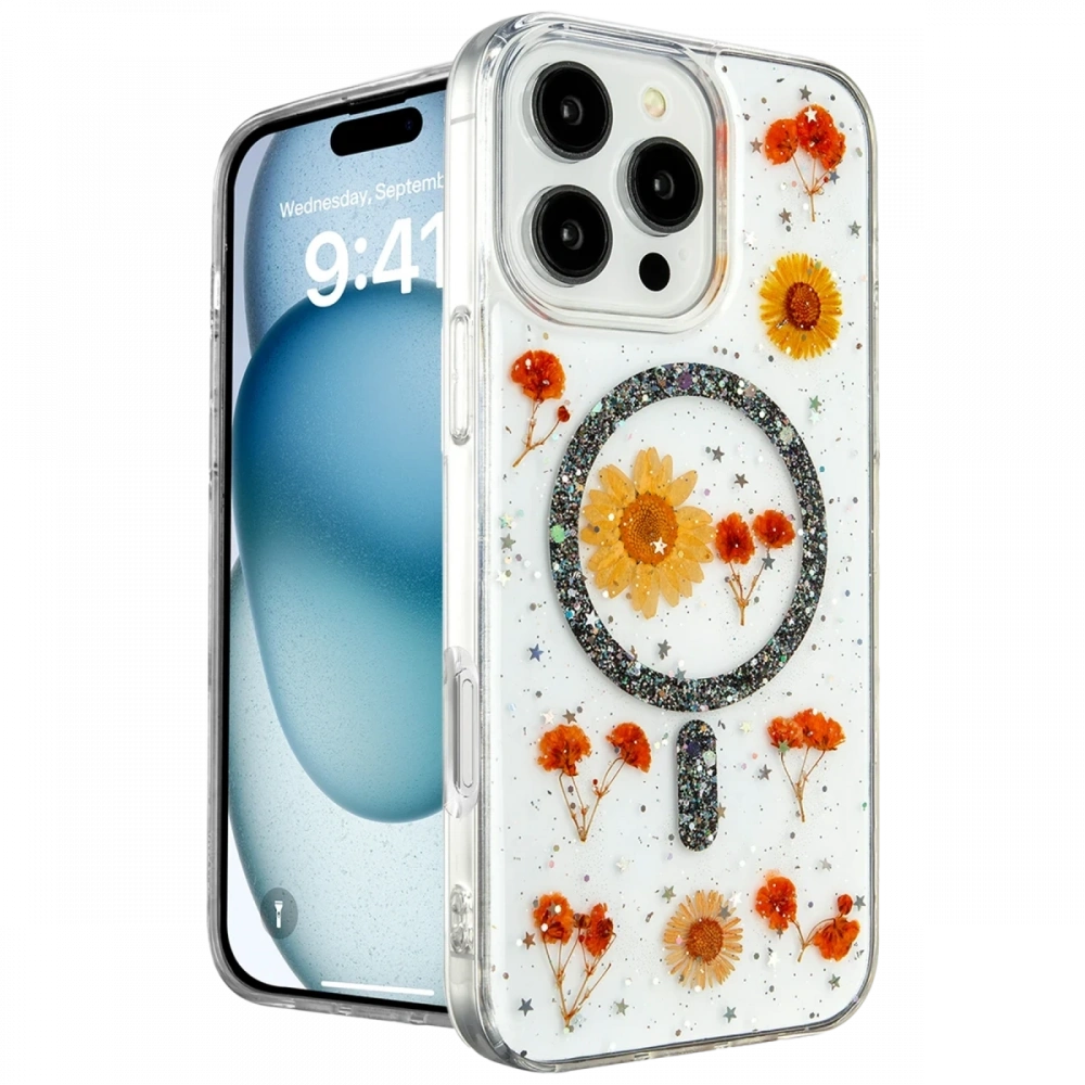 KILIFINI SEÇ - Apple iPhone 16 Pro Max Kılıf Daisy Simli Magsafe Kapak