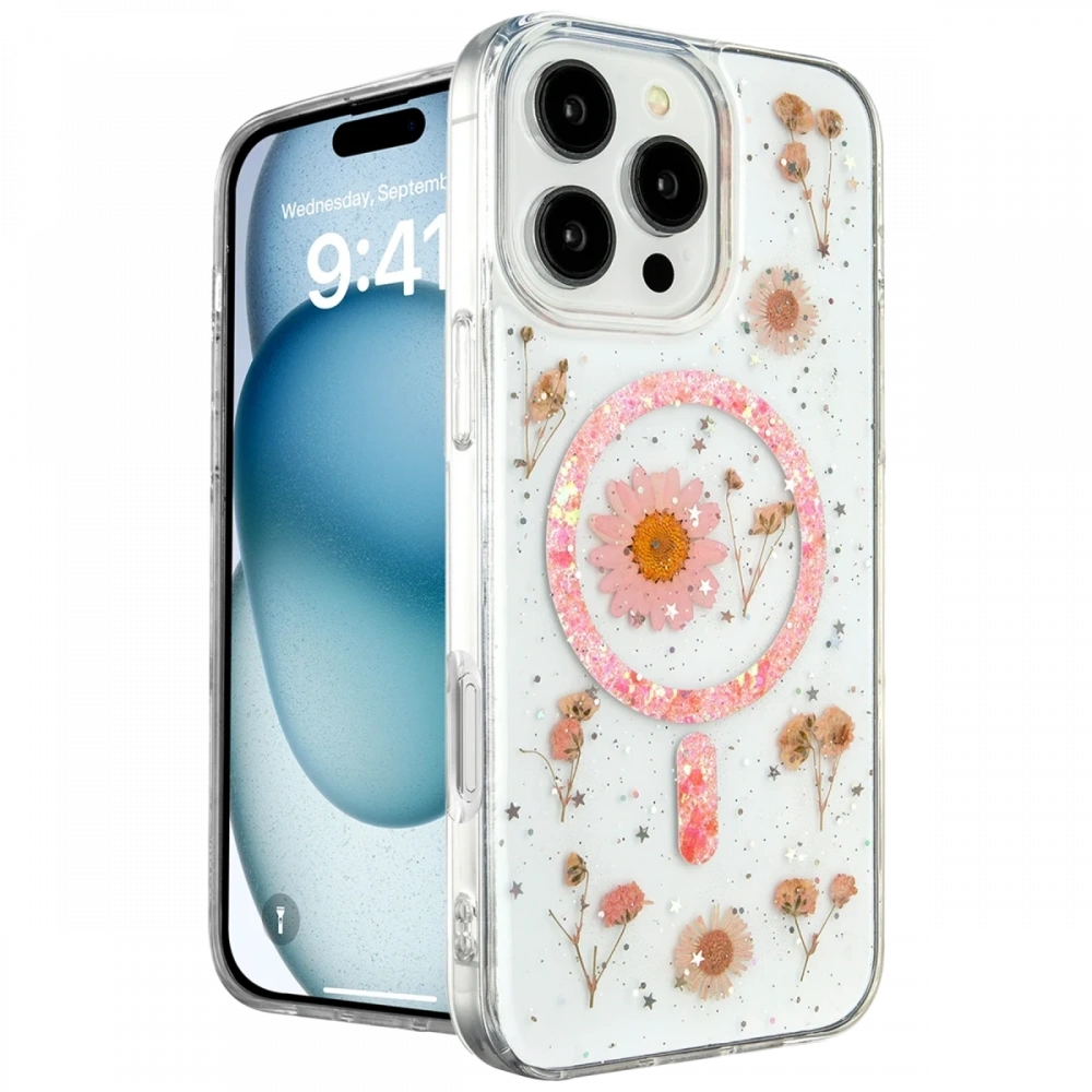 KILIFINI SEÇ - Apple iPhone 16 Pro Max Kılıf Daisy Simli Magsafe Kapak