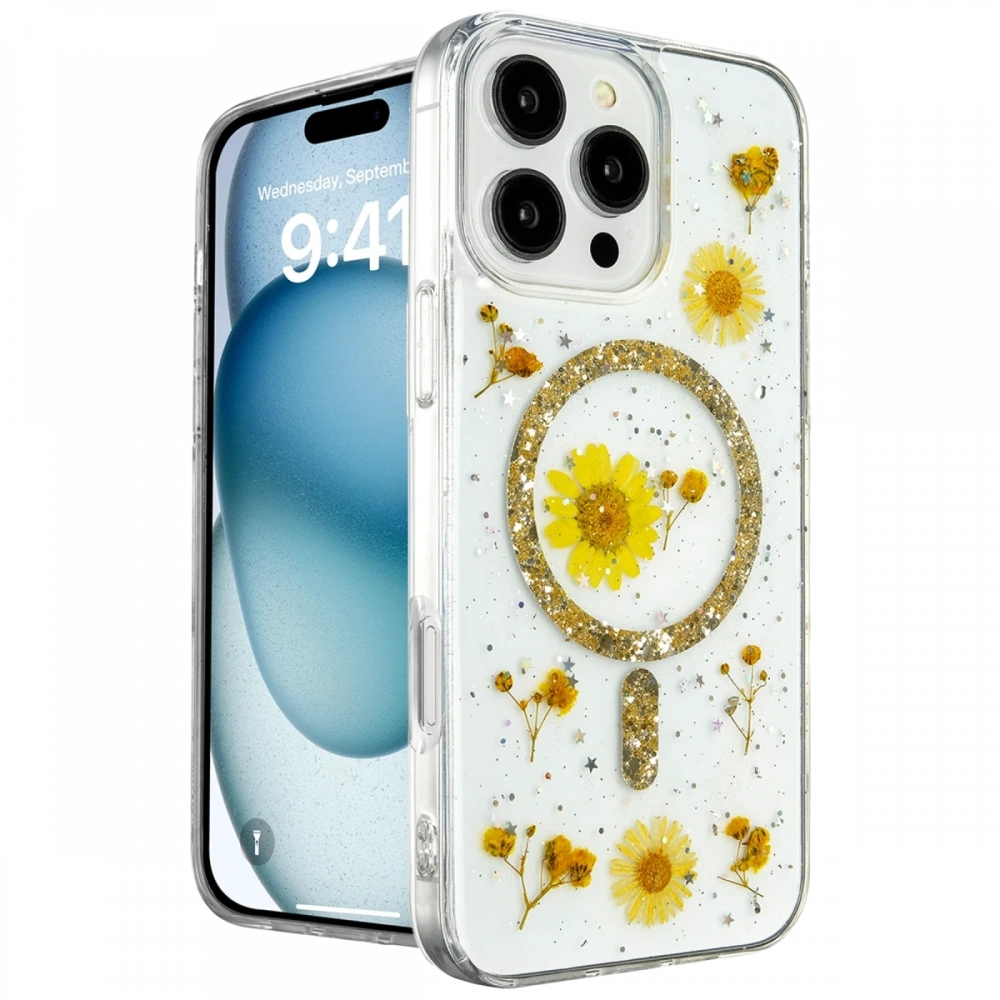 KILIFINI SEÇ - Apple iPhone 16 Pro Max Kılıf Daisy Simli Magsafe Kapak