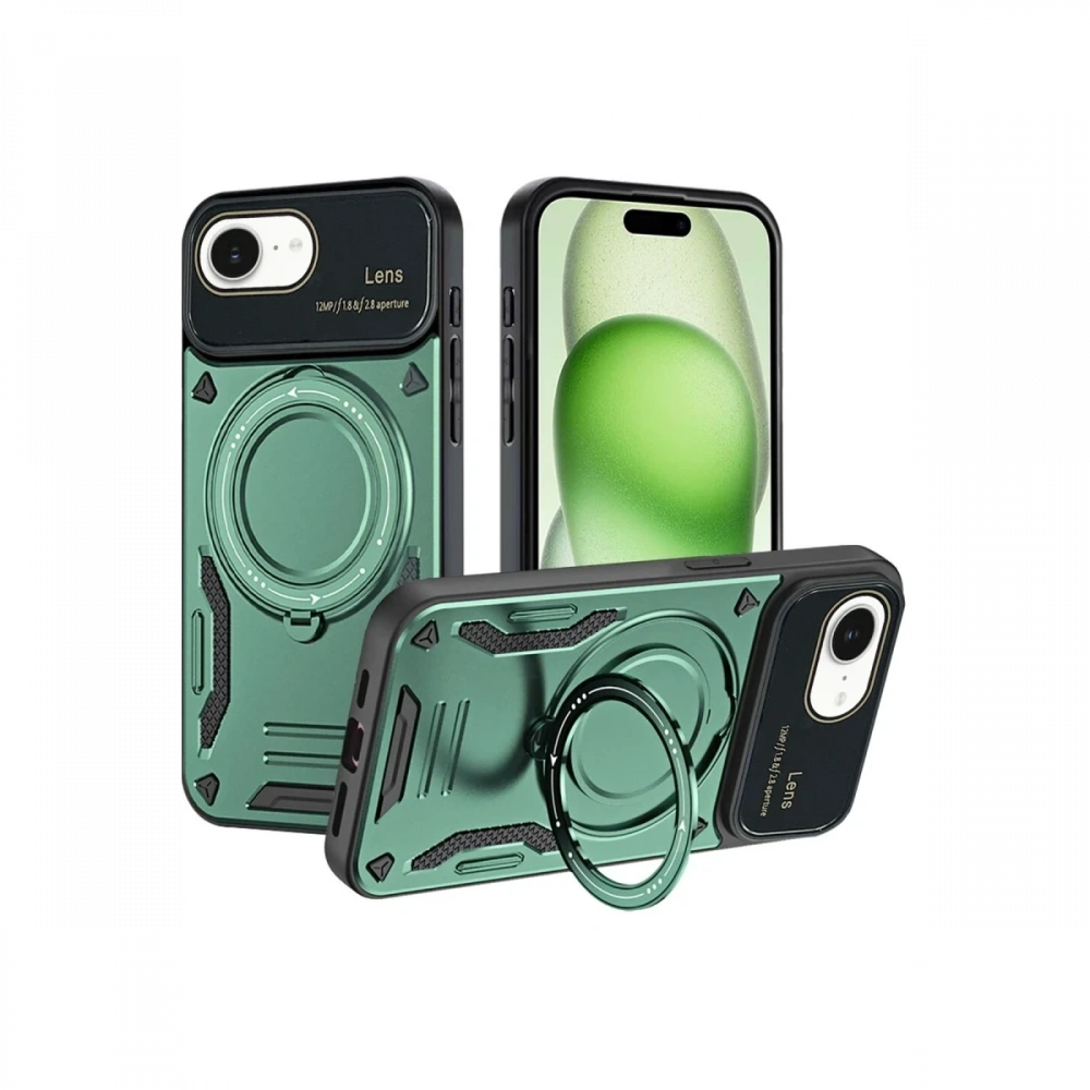 Newface Apple iPhone 16E Kılıf Joy Lens Standlı Kapak