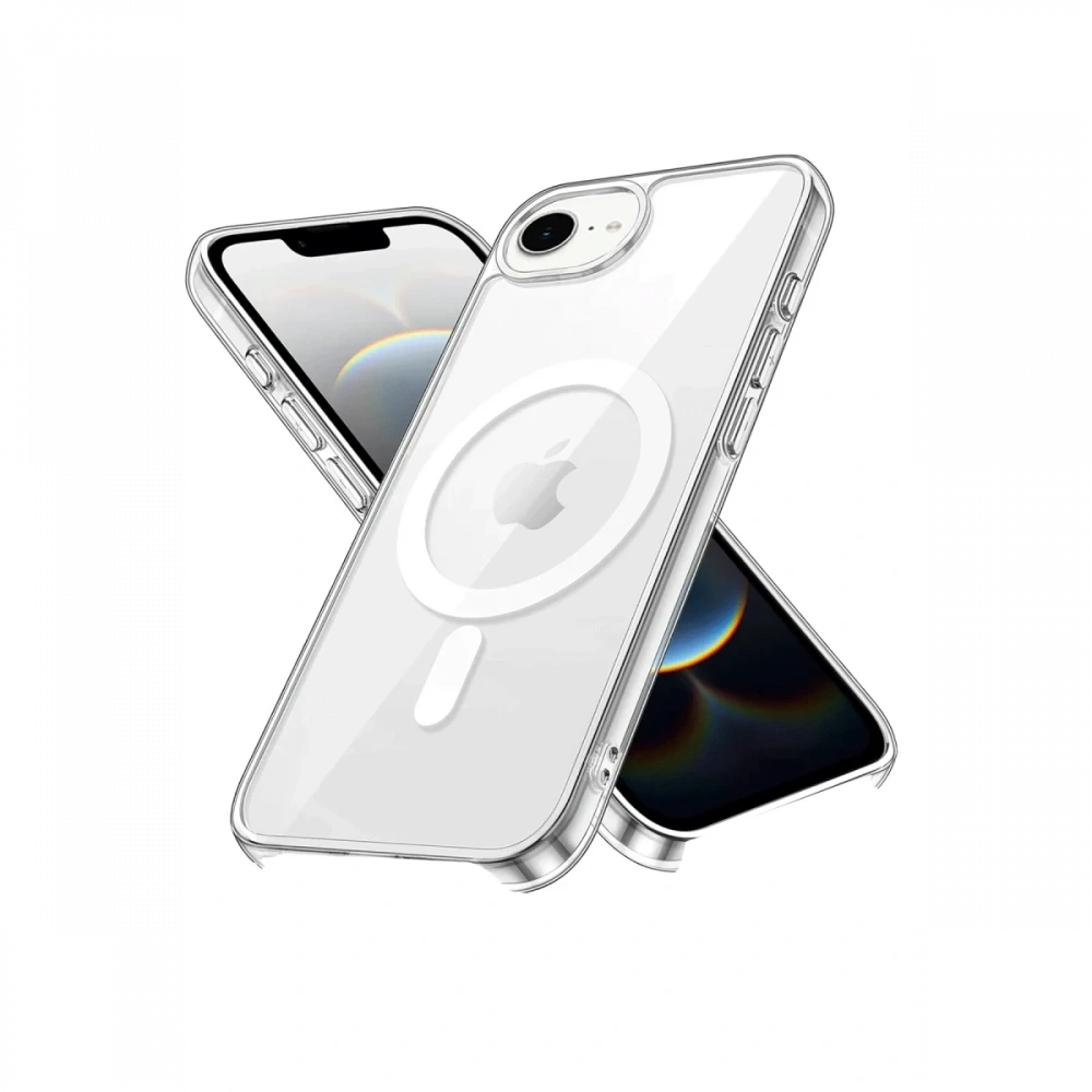 Newface Apple iPhone 16E Kılıf Pc Real Magsafe Kapak - Şeffaf