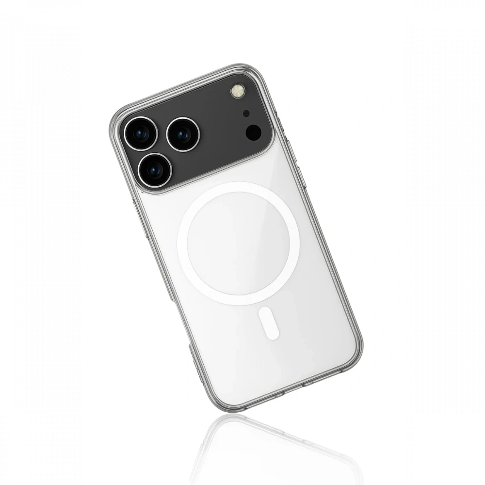 Newface Apple iPhone 17 Pro Max Kılıf Magneticsafe Şeffaf Silikon - Şeffaf