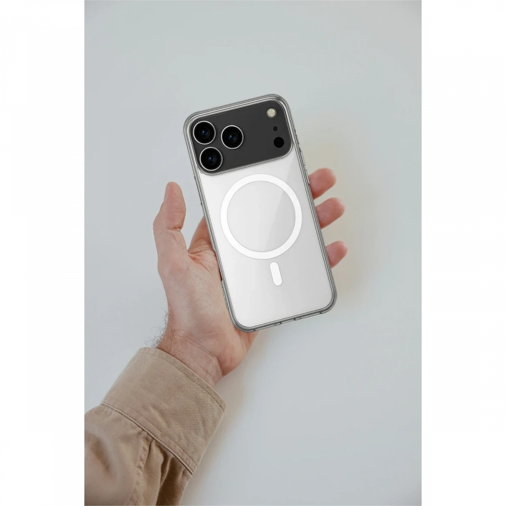 Newface Apple iPhone 17 Pro Max Kılıf Magneticsafe Şeffaf Silikon - Şeffaf