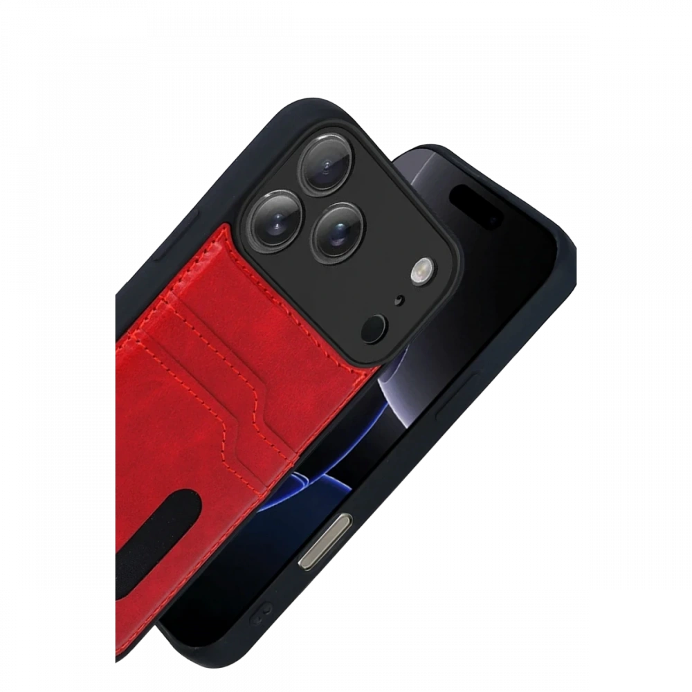 Newface Apple iPhone 17 Pro Max Sara Kartvizitli Deri Kılıf