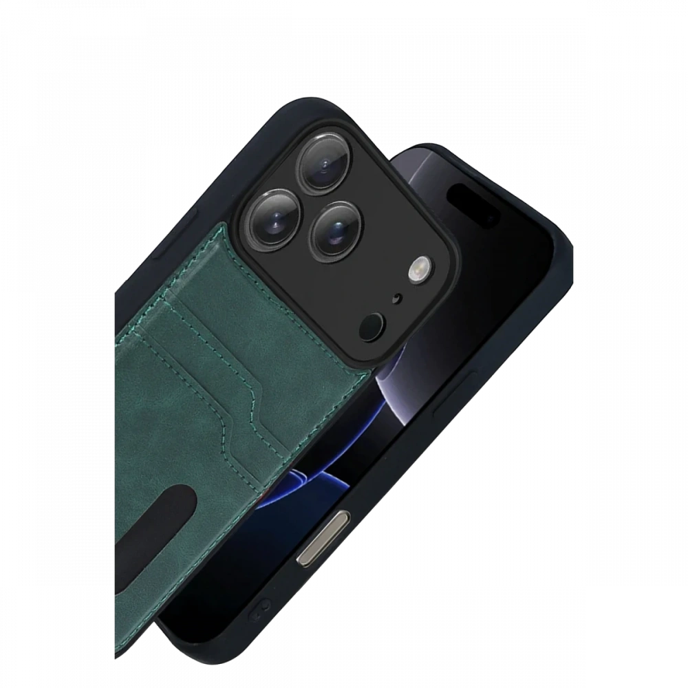 Newface Apple iPhone 17 Pro Max Sara Kartvizitli Deri Kılıf