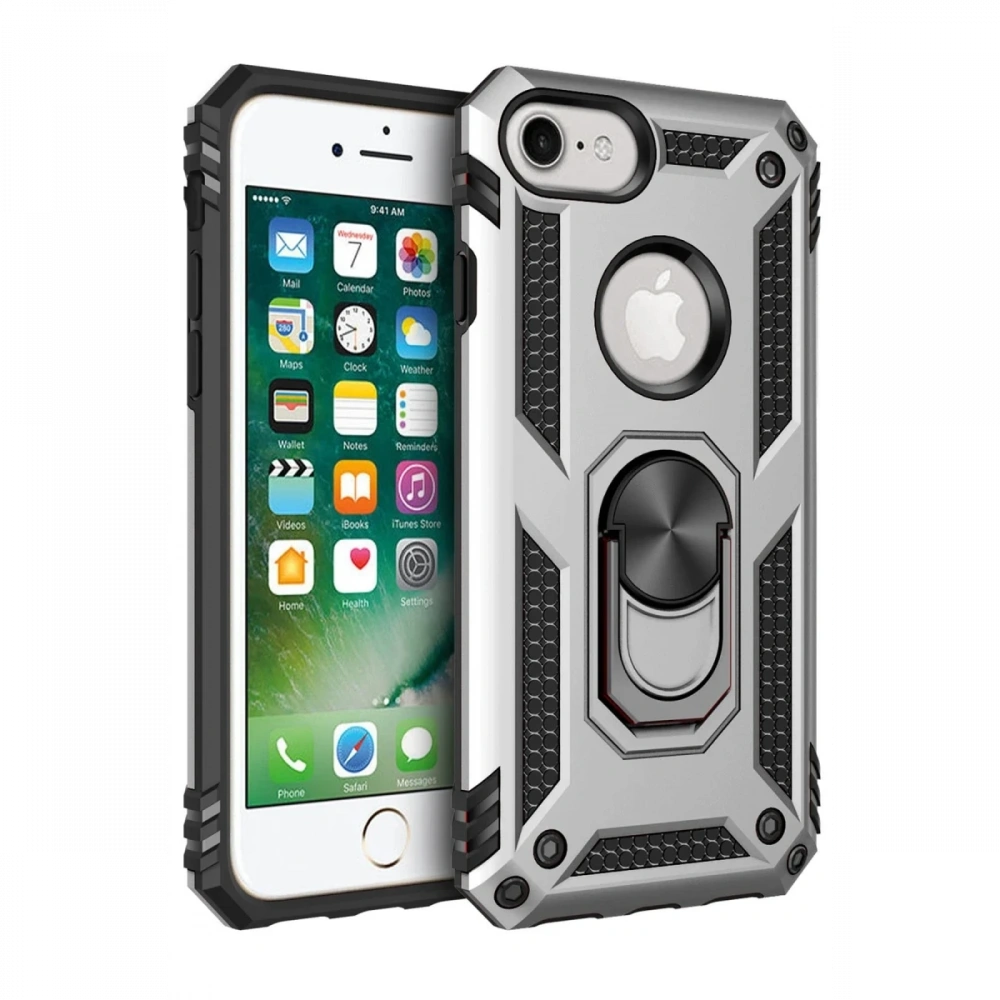KILIFINI SEÇ - Apple iPhone 7 Kılıf Sofya Yüzüklü Silikon Kapak