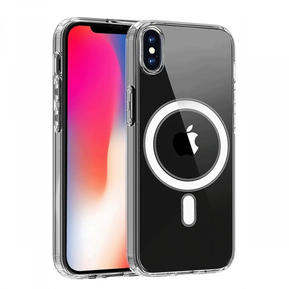 Newface Apple iPhone X Kılıf Magneticsafe Şeffaf Silikon - Şeffaf