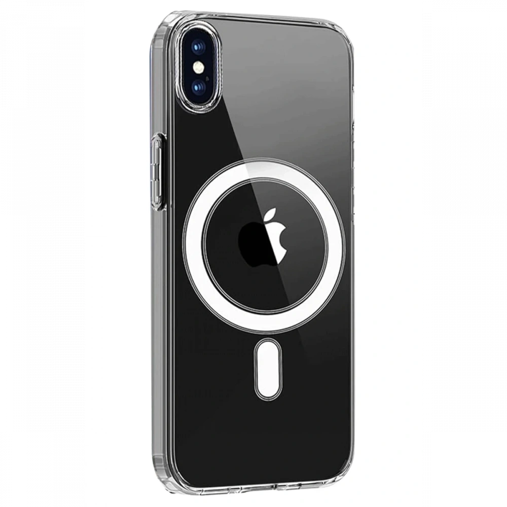 Newface Apple iPhone X Kılıf Magneticsafe Şeffaf Silikon - Şeffaf