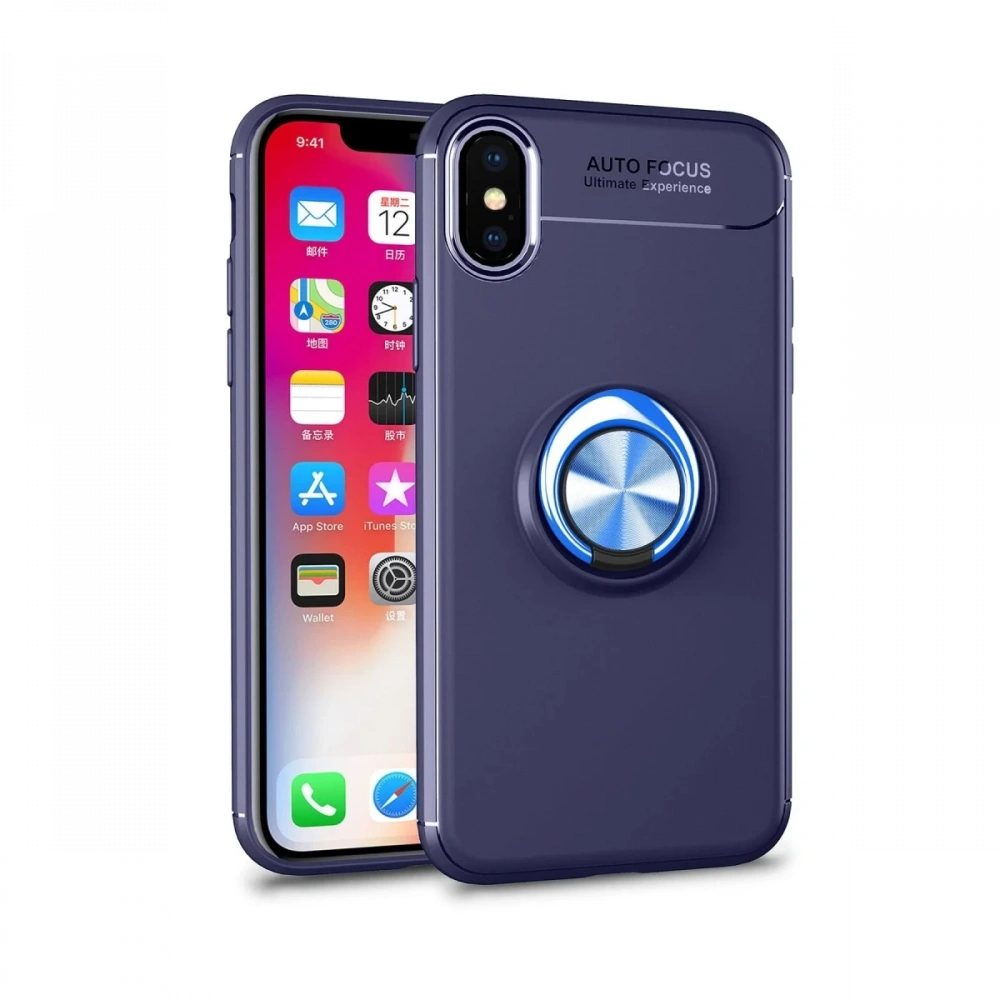 Newface Apple iPhone XS Max Kılıf Range Yüzüklü Silikon