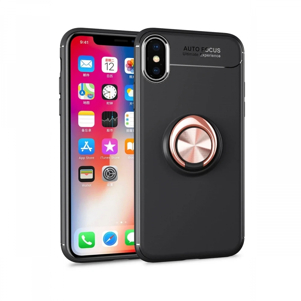 Newface Apple iPhone XS Max Kılıf Range Yüzüklü Silikon