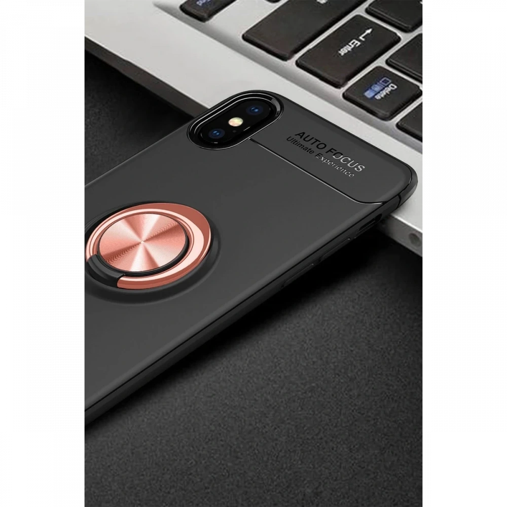 Newface Apple iPhone XS Max Kılıf Range Yüzüklü Silikon