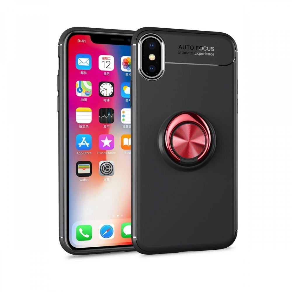 Newface Apple iPhone XS Max Kılıf Range Yüzüklü Silikon