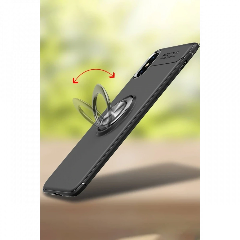 Newface Apple iPhone XS Max Kılıf Range Yüzüklü Silikon