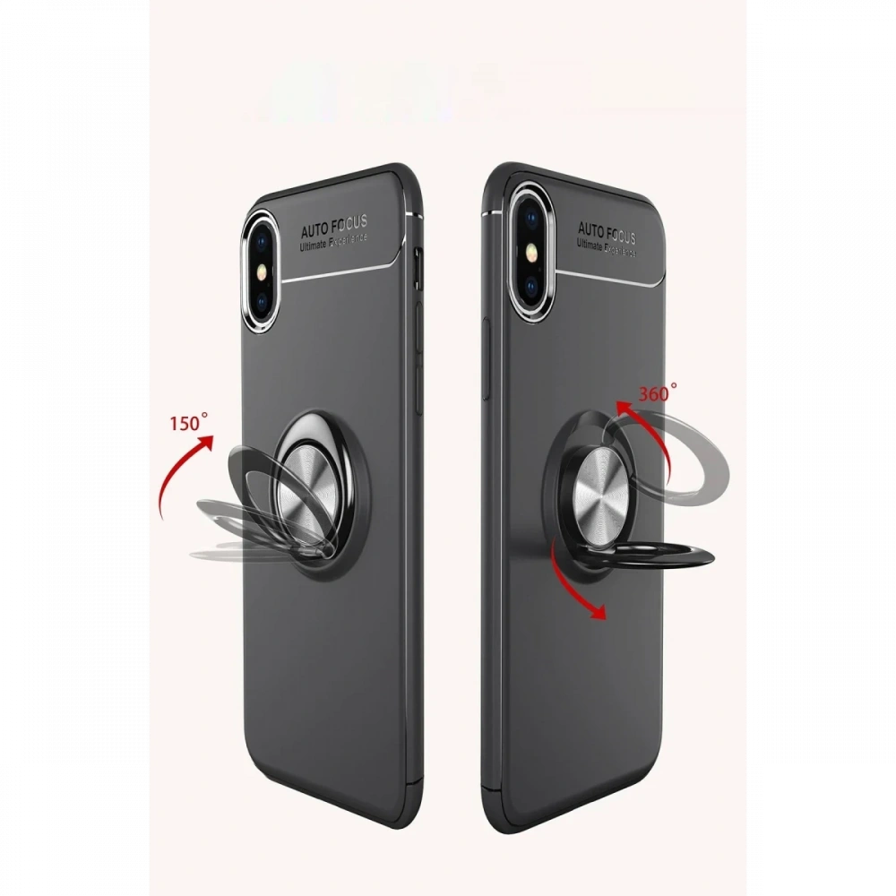 Newface Apple iPhone XS Max Kılıf Range Yüzüklü Silikon