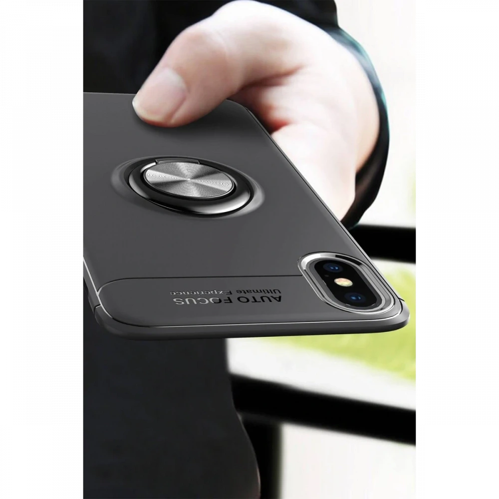 Newface Apple iPhone XS Max Kılıf Range Yüzüklü Silikon