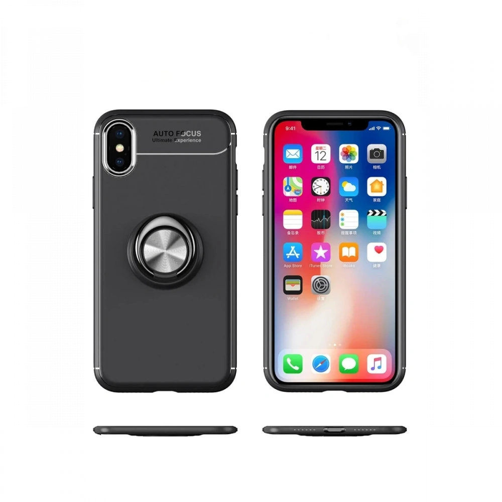 Newface Apple iPhone XS Max Kılıf Range Yüzüklü Silikon