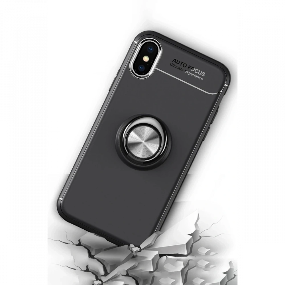 Newface Apple iPhone XS Max Kılıf Range Yüzüklü Silikon