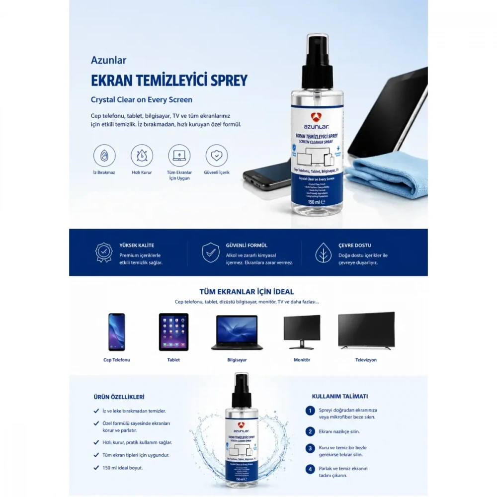 Newface Ekran Temizleme Sprey 150 ml