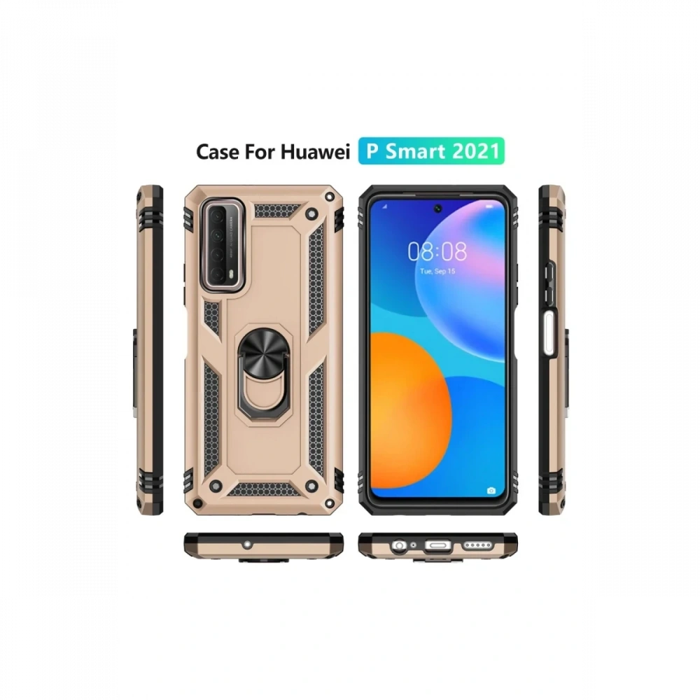 KILIFINI SEÇ - Huawei P Smart 2021 Kılıf Sofya Yüzüklü Silikon Kapak