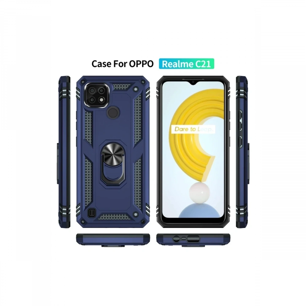KILIFINI SEÇ - Realme C21 Kılıf Sofya Yüzüklü Silikon Kapak