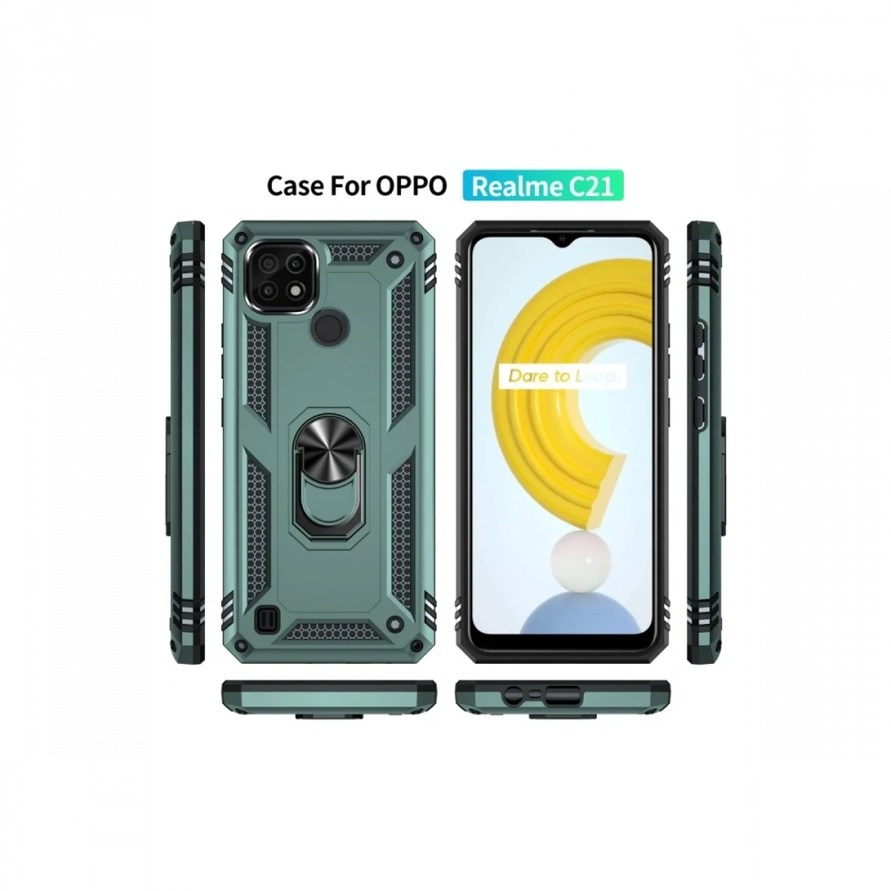 KILIFINI SEÇ - Realme C21 Kılıf Sofya Yüzüklü Silikon Kapak