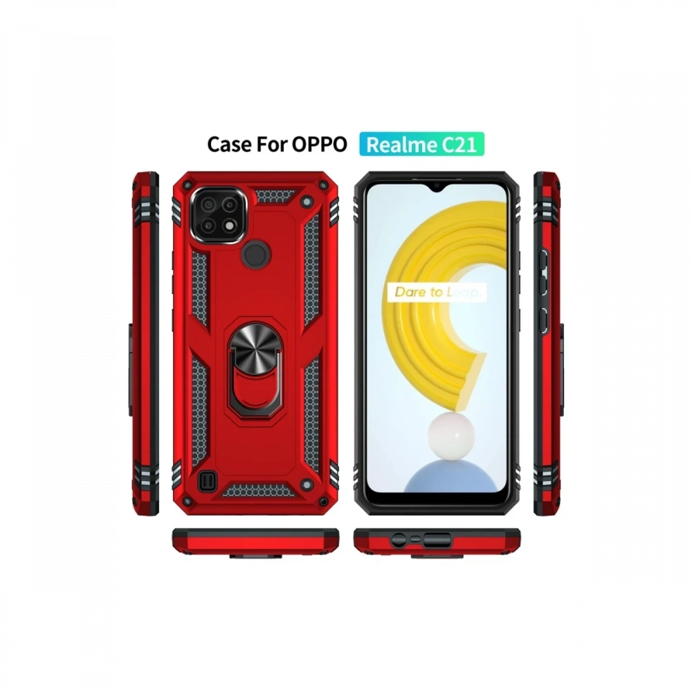 KILIFINI SEÇ - Realme C21 Kılıf Sofya Yüzüklü Silikon Kapak