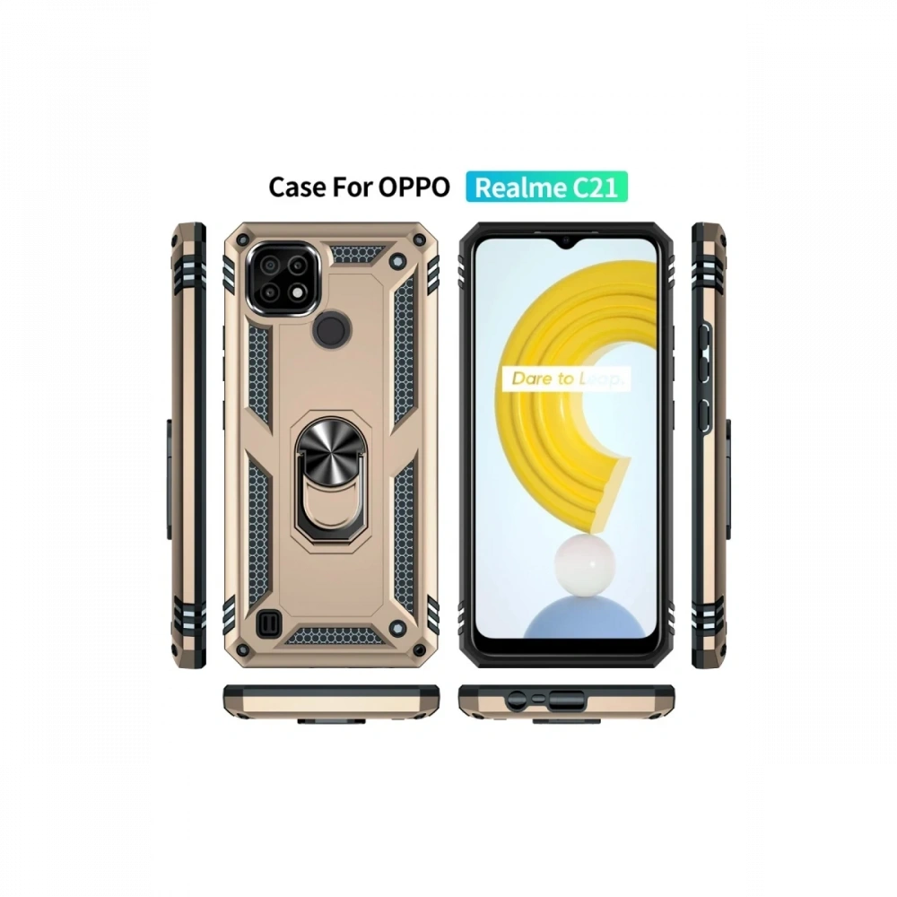 KILIFINI SEÇ - Realme C21 Kılıf Sofya Yüzüklü Silikon Kapak