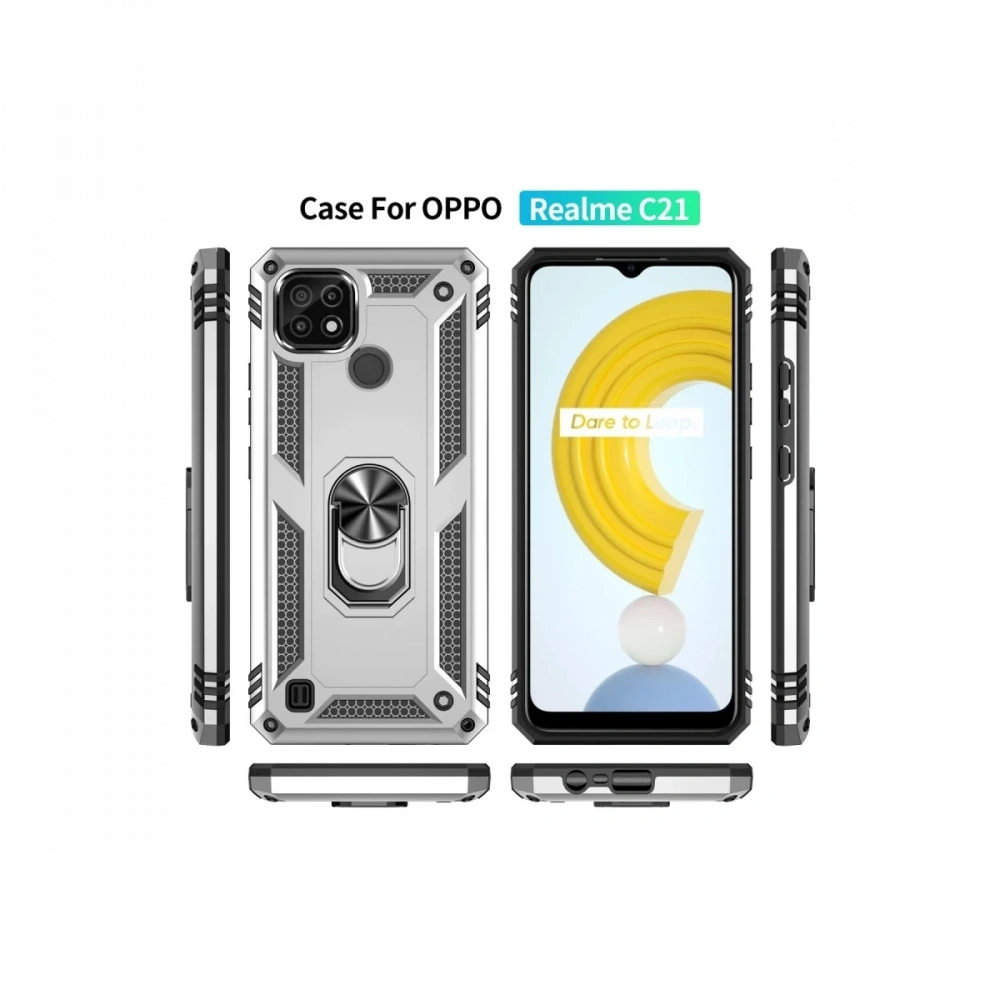 KILIFINI SEÇ - Realme C21 Kılıf Sofya Yüzüklü Silikon Kapak