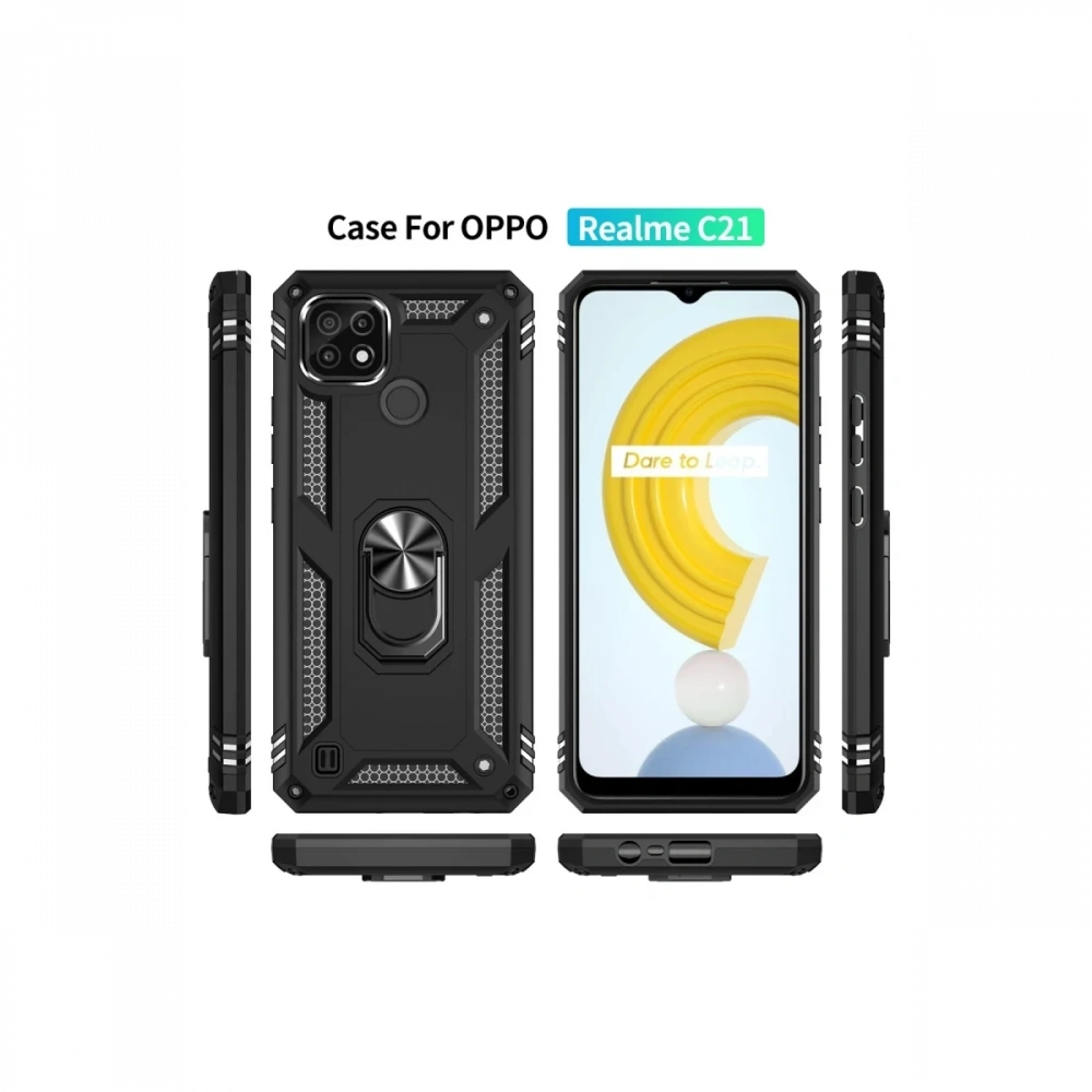 KILIFINI SEÇ - Realme C21 Kılıf Sofya Yüzüklü Silikon Kapak