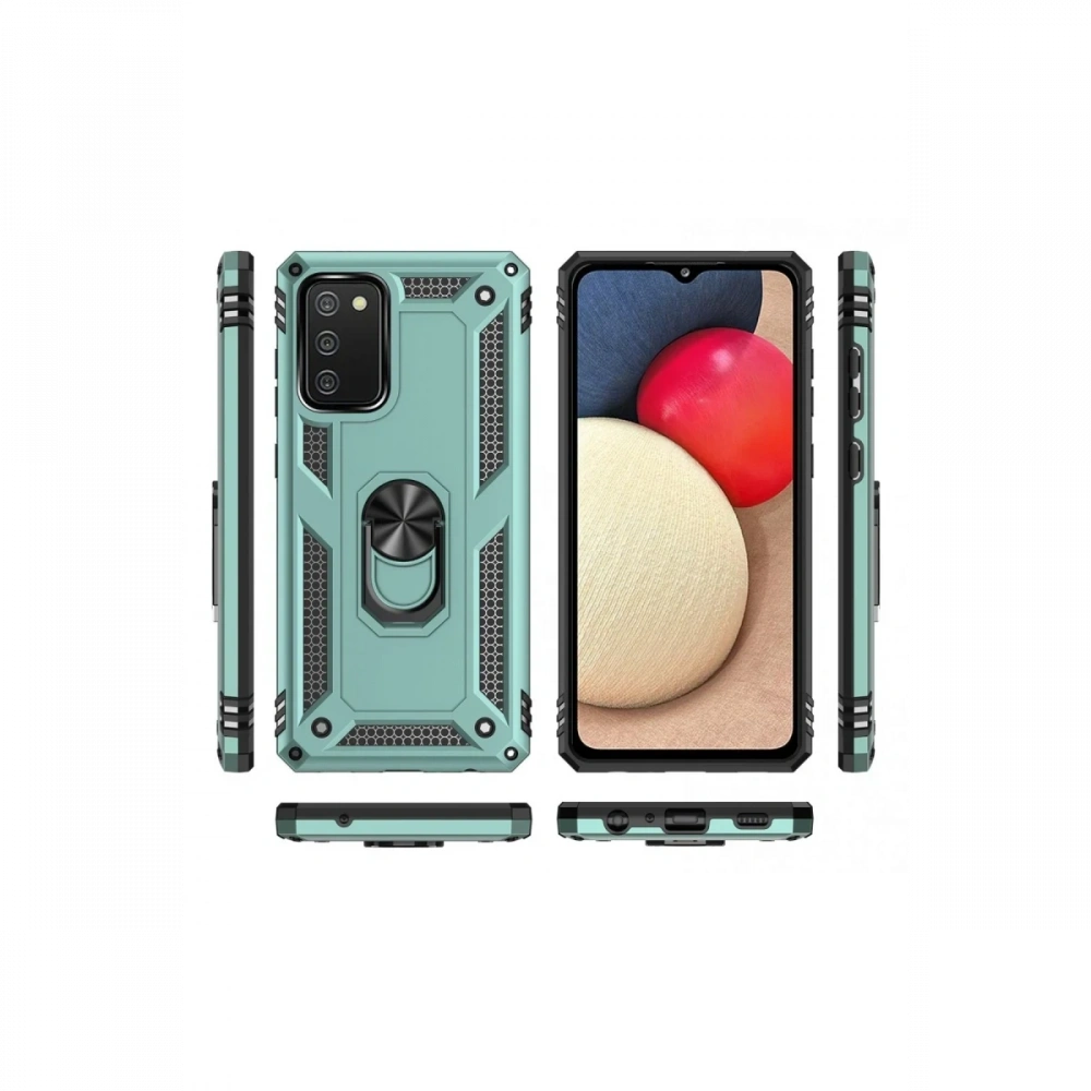 Newface Samsung Galaxy A03S Kılıf Sofya Yüzüklü Silikon Kapak
