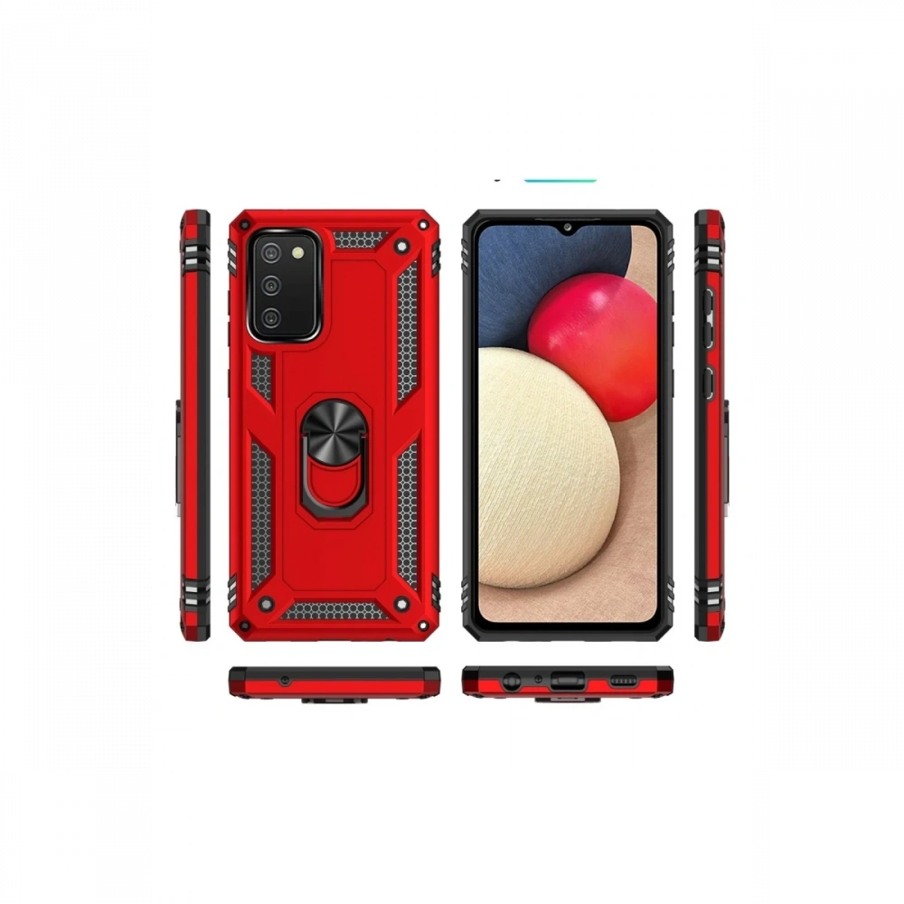 Newface Samsung Galaxy A03S Kılıf Sofya Yüzüklü Silikon Kapak