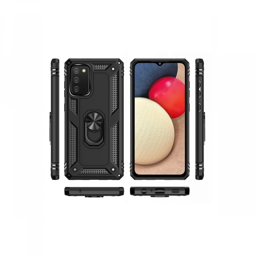 Newface Samsung Galaxy A03S Kılıf Sofya Yüzüklü Silikon Kapak