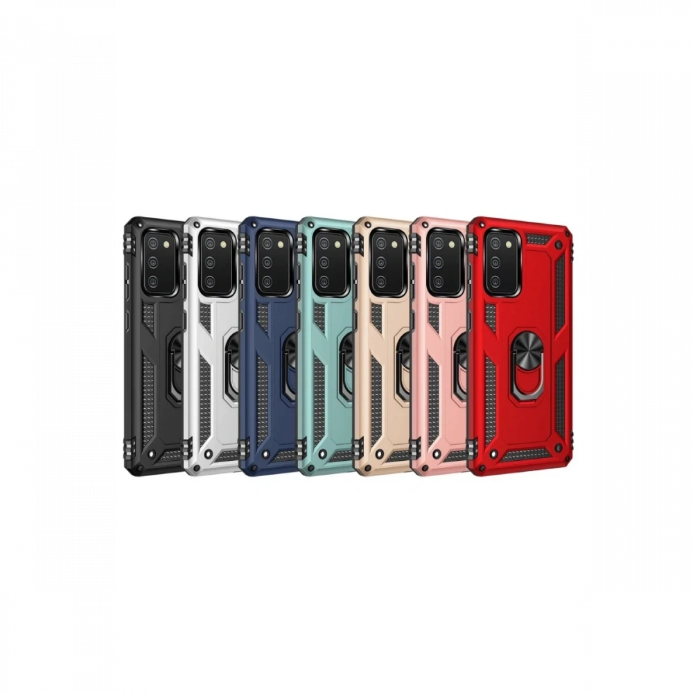 Newface Samsung Galaxy A03S Kılıf Sofya Yüzüklü Silikon Kapak