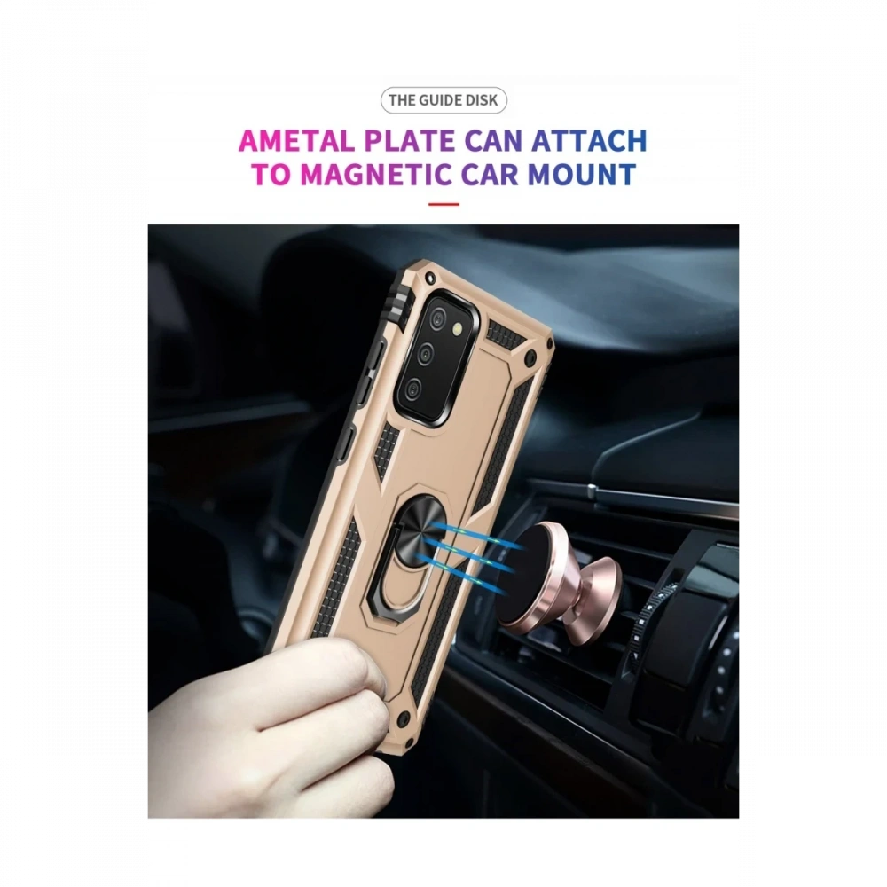 Newface Samsung Galaxy A03S Kılıf Sofya Yüzüklü Silikon Kapak