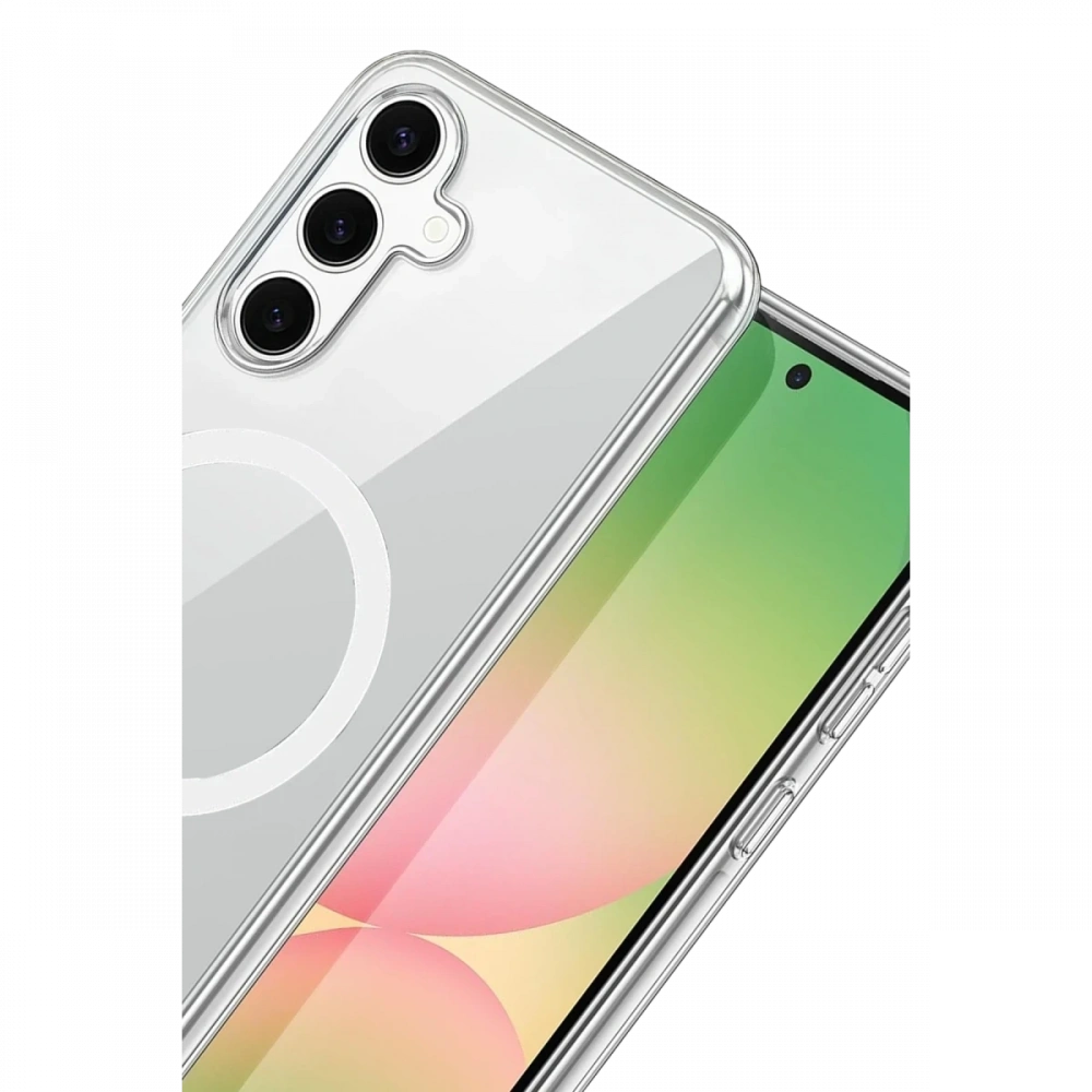 Newface Samsung Galaxy A55 5G Combo Sert Şeffaf Magsafe Kapak - Şeffaf