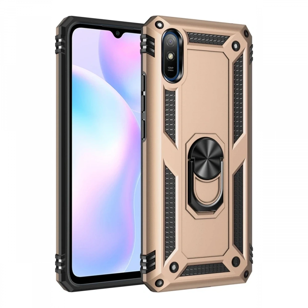 Newface Xiaomi Redmi 9A Kılıf Sofya Yüzüklü Silikon Kapak