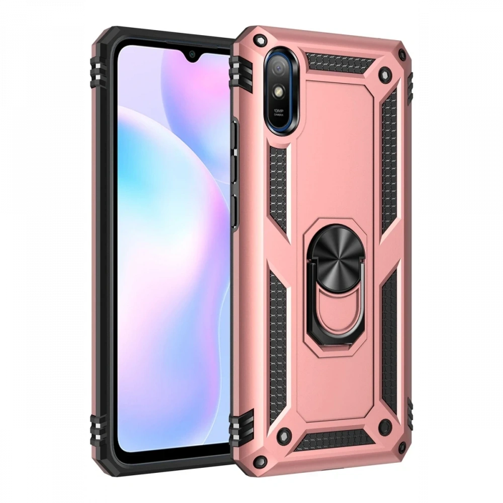 Newface Xiaomi Redmi 9A Kılıf Sofya Yüzüklü Silikon Kapak