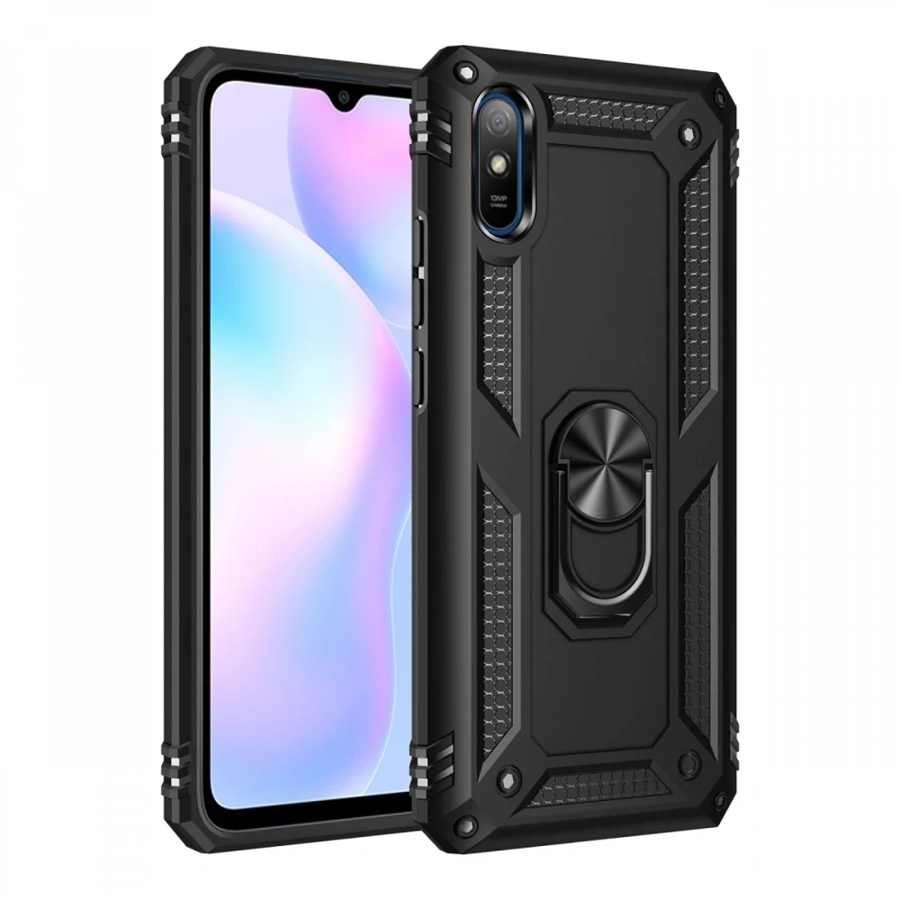 Newface Xiaomi Redmi 9A Kılıf Sofya Yüzüklü Silikon Kapak