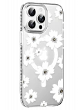 Joko Apple iPhone 14 Pro Max Floral Magsafe Kapak - Beyaz