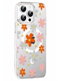 Joko Apple iPhone 14 Pro Max Floral Magsafe Kapak - Turuncu