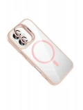 Joko Apple iPhone 16 Plus Remim Lensli Magsafe Standlı Kapak - Pembe