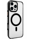 Joko Apple iPhone 16 Pro Max Gleam PC Sert Magsafe Kılıf - Şeffaf-Siyah