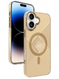 Joko Apple iPhone 16 Stella PC Sert Magsafe Kılıf - Gold