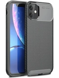 Newface Apple iPhone 11 Kılıf Auto Focus Karbon Kapak - Siyah