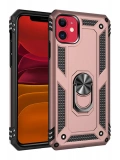 Newface Apple iPhone 11 Kılıf Sofya Yüzüklü Silikon Kapak - Rose