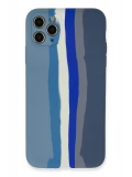 Newface Apple iPhone 11 Pro Kılıf Ebruli Lansman Silikon - Mavi-Gri