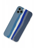 Newface Apple iPhone 11 Pro Kılıf Ebruli Lansman Silikon - Mavi-Gri