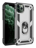 Newface Apple iPhone 11 Pro Kılıf Sofya Yüzüklü Silikon Kapak - Gümüş