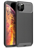 Newface Apple iPhone 11 Pro Max Kılıf Auto Focus Karbon Kapak - Siyah